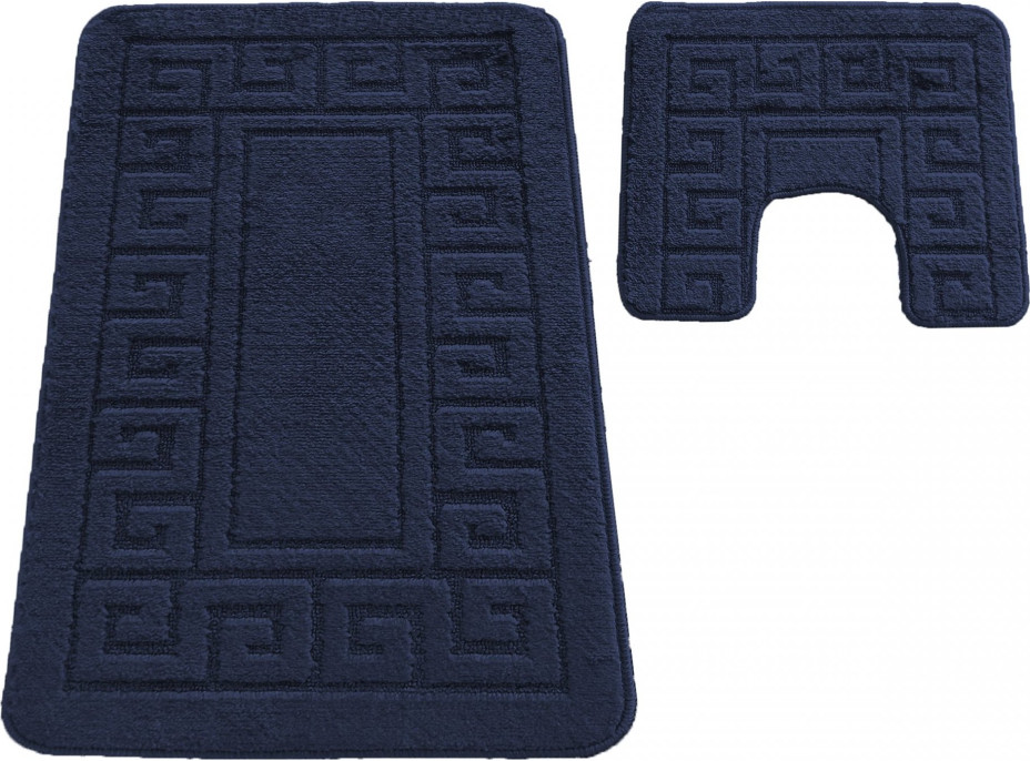 Sada koupelnových předložek s výřezem TÁŇA - greek - tmavě modrá