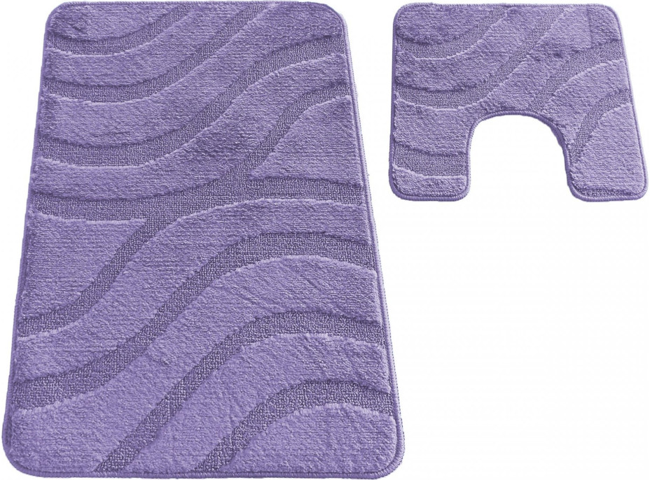Sada koupelnových předložek s výřezem TÁŇA - symphony - tmavě fialová