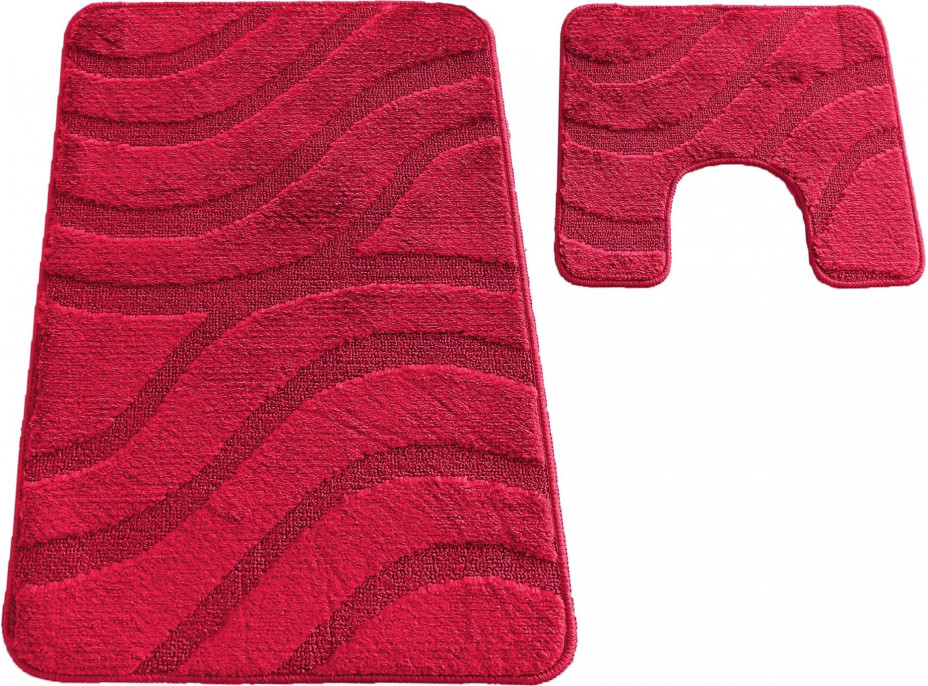 Sada koupelnových předložek s výřezem TÁŇA - symphony - červená