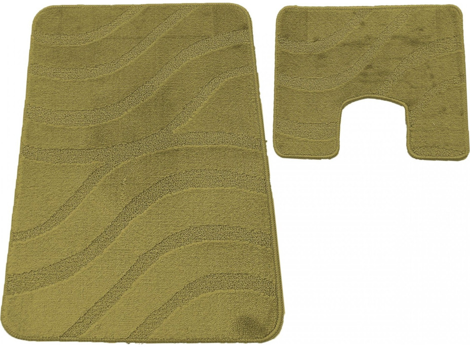 Sada koupelnových předložek s výřezem TÁŇA - symphony - khaki