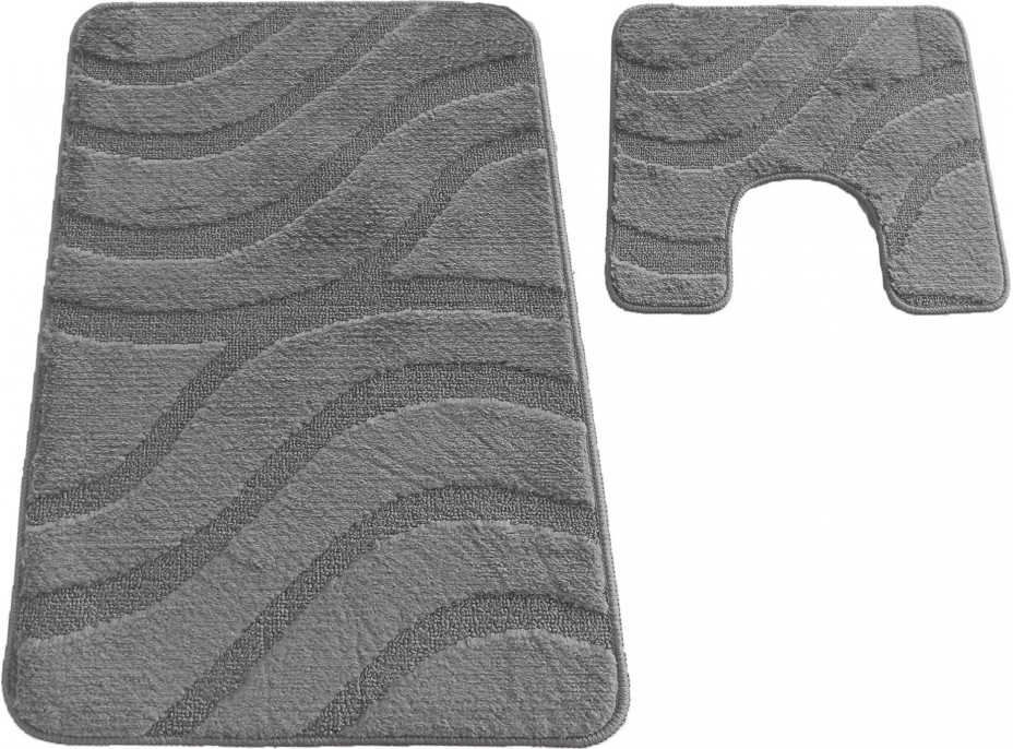 Sada koupelnových předložek s výřezem TÁŇA - symphony - tmavě šedá