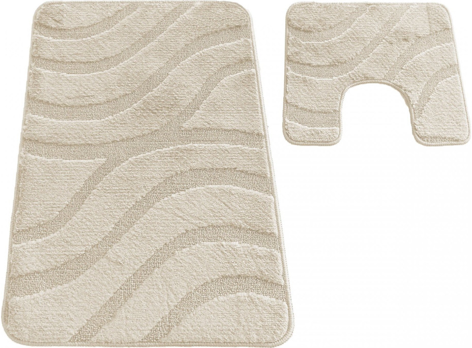 Sada koupelnových předložek s výřezem TÁŇA - symphony - perlová bílá