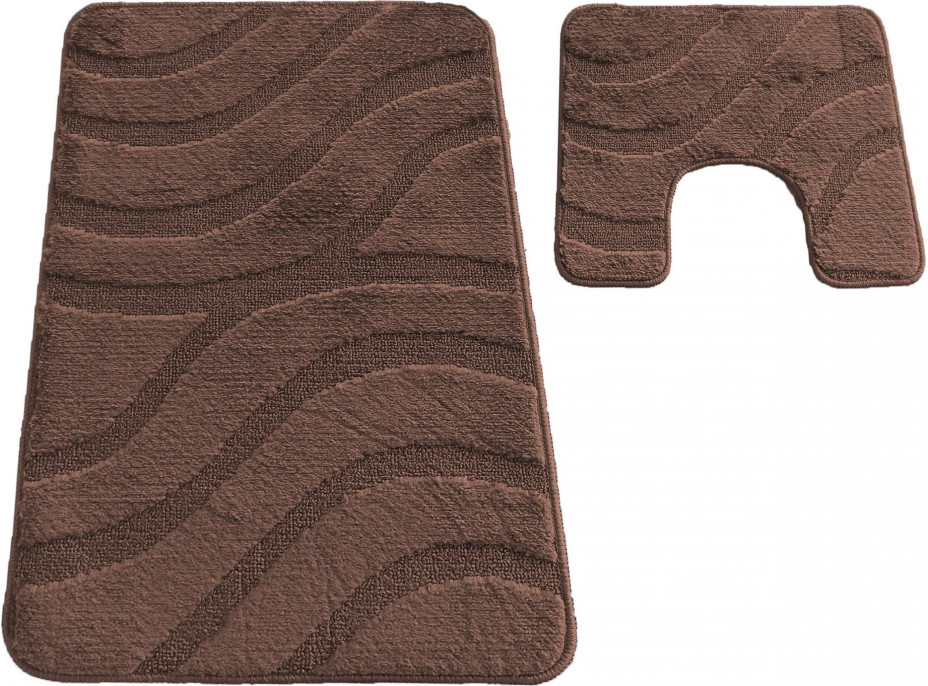 Sada koupelnových předložek s výřezem TÁŇA - symphony - hnědá
