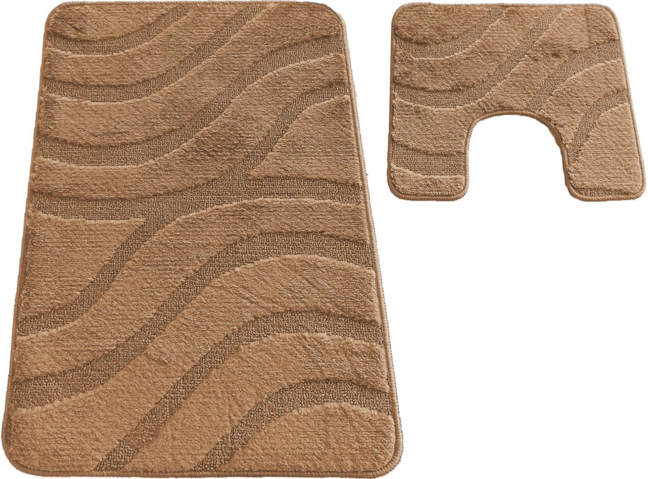 Sada koupelnových předložek s výřezem TÁŇA - symphony - světle hnědá