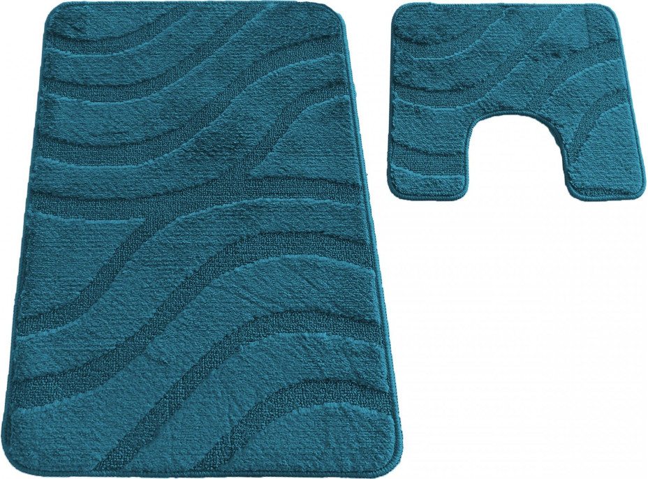Sada koupelnových předložek s výřezem TÁŇA - symphony - modrozelená