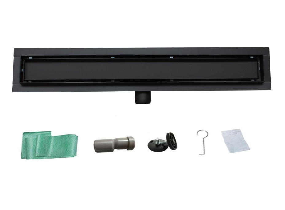 Sprchový žlab MAXMAX Mexen FLAT 2v1 - černý, 1710110 - 110 cm