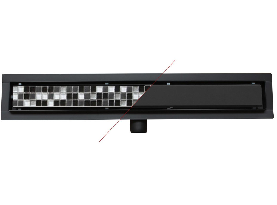 Sprchový žlab MAXMAX Mexen FLAT 2v1 - černý, 1710110 - 110 cm