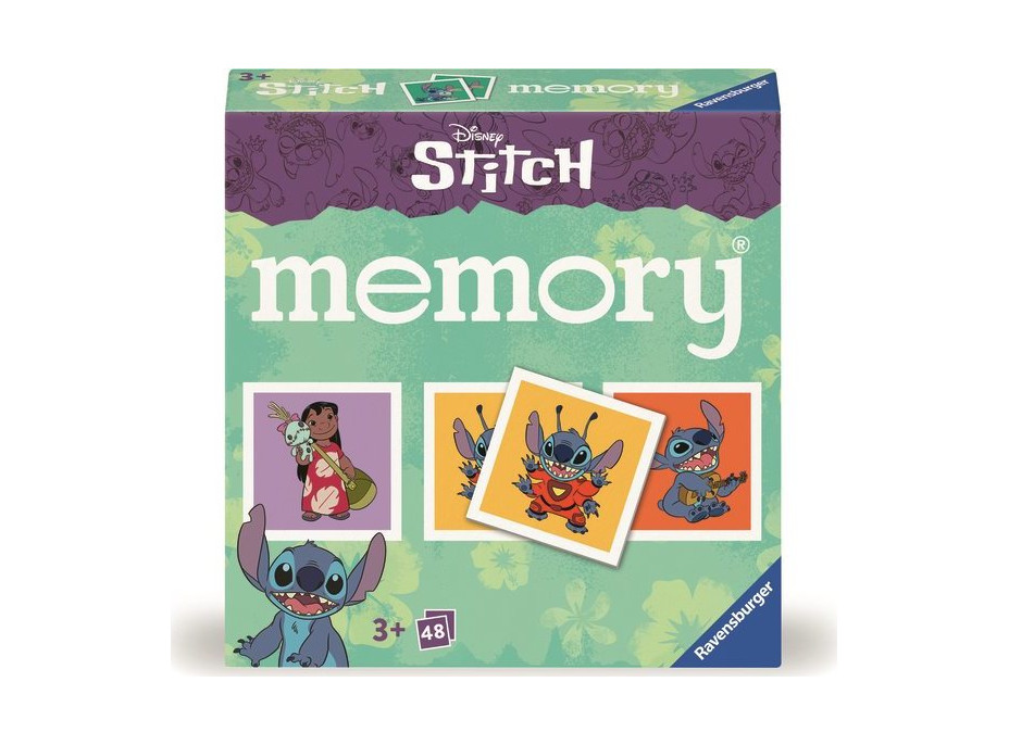 RAVENSBURGER Pexeso Disney: Stitch, 48 kartiček