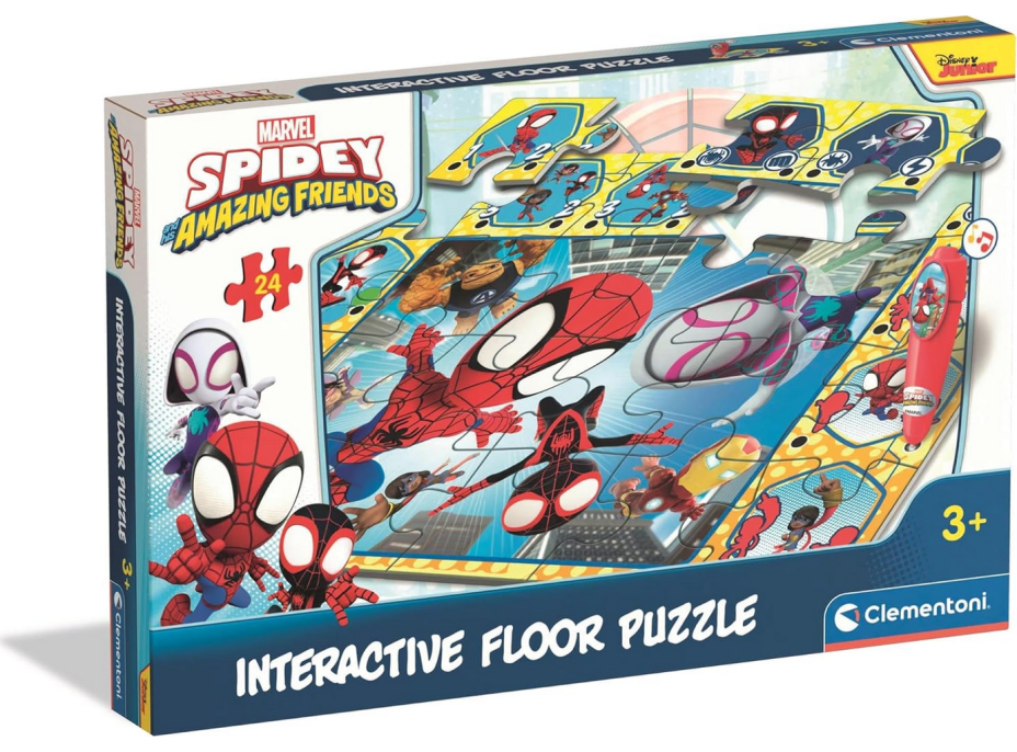 CLEMENTONI Podlahové puzzle s interaktivním perem Spidey 24 dílků