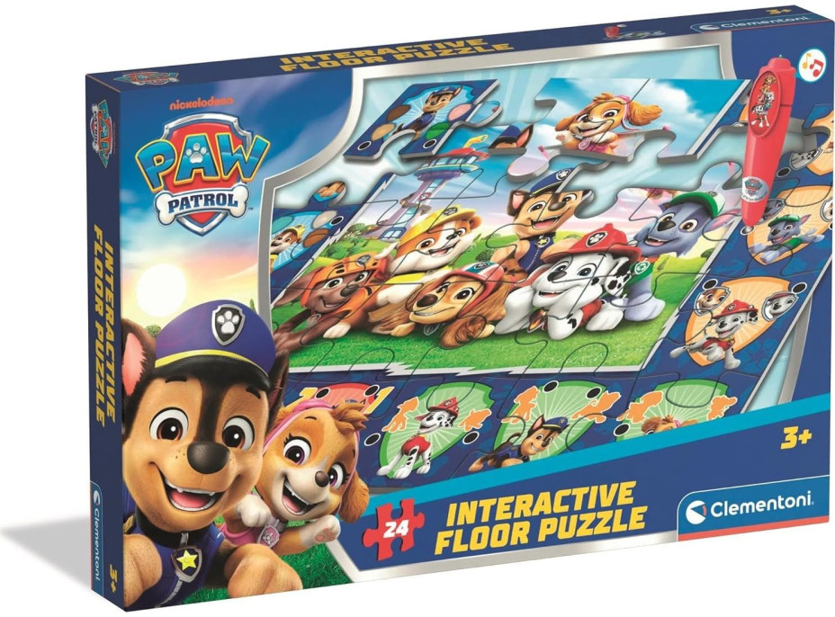 CLEMENTONI Podlahové puzzle s interaktivním perem Tlapková patrola 24 dílků