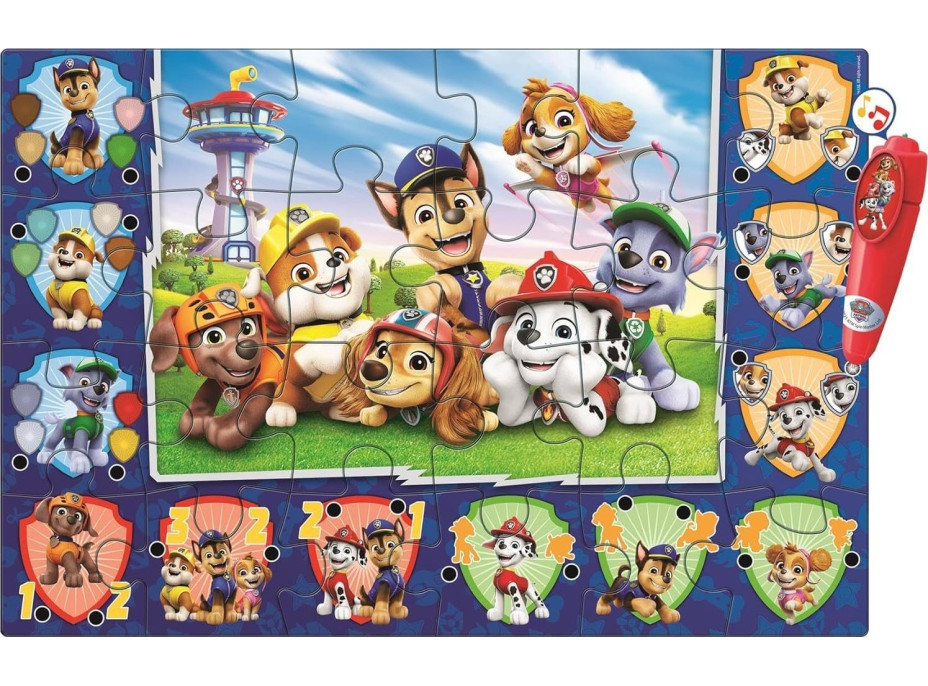 CLEMENTONI Podlahové puzzle s interaktivním perem Tlapková patrola 24 dílků