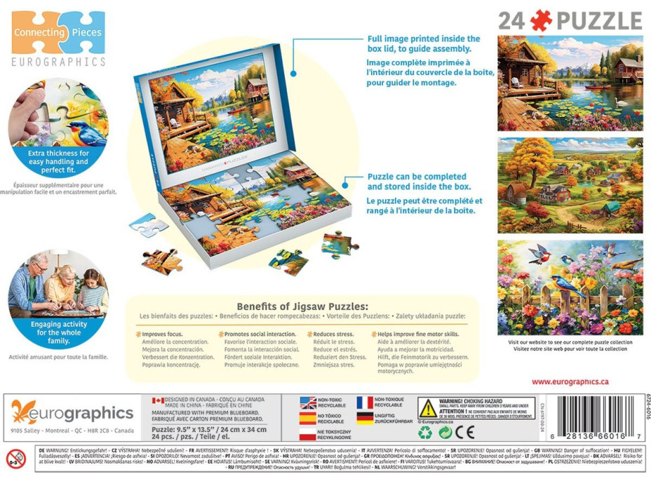 EUROGRAPHICS Puzzle Connecting Pieces: Chata u jezera 24 dílků
