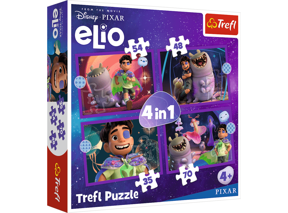 TREFL Puzzle Elio mimozemské mise 4v1 (35,48,54,70 dílků)