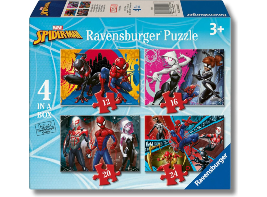 RAVENSBURGER Puzzle Marvel: Spider-Man 4v1 (12,16,20,24 dílků)