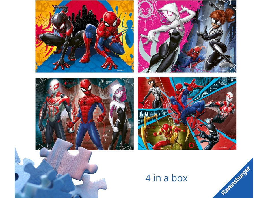 RAVENSBURGER Puzzle Marvel: Spider-Man 4v1 (12,16,20,24 dílků)