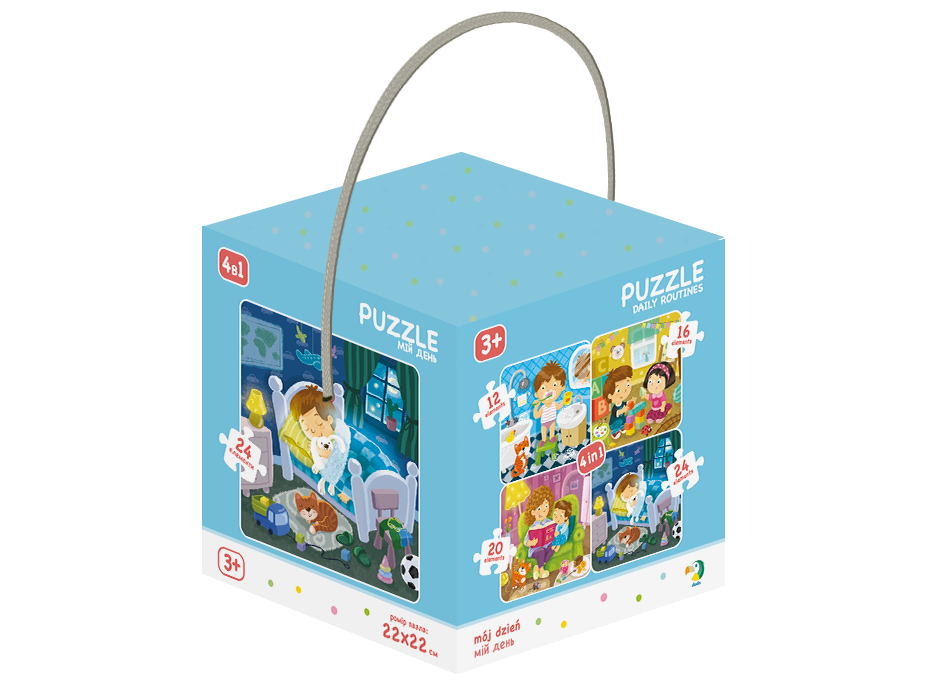 DODO Puzzle Můj den 4v1 (12,16,20,24 dílků)