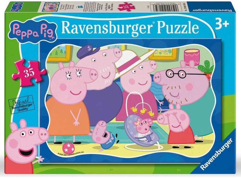 RAVENSBURGER Puzzle Prasátko Peppa 35 dílků