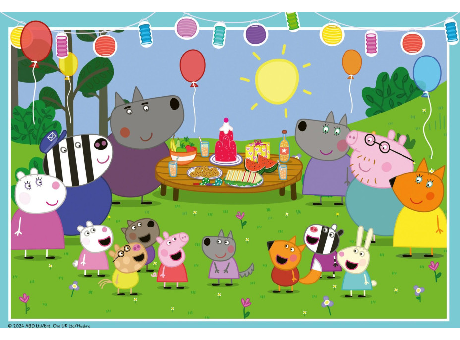 RAVENSBURGER Puzzle Prasátko Peppa na oslavě 2x24 dílků