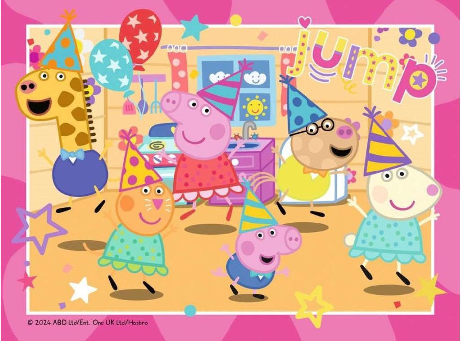 RAVENSBURGER Puzzle Prasátko Peppa na oslavě 4v1 (12,16,20,24 dílků)
