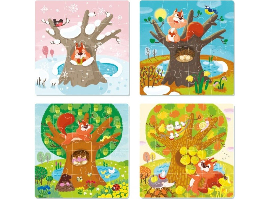 DODO Puzzle Roční období 4v1 (12,16,20,24 dílků)