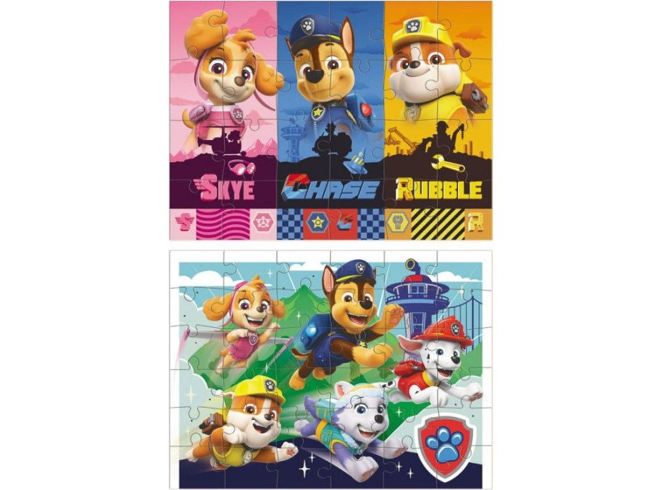 DODO Puzzle Tlapková patrola: Skvělá štěňata 2v1 (24 a 36 dílků)
