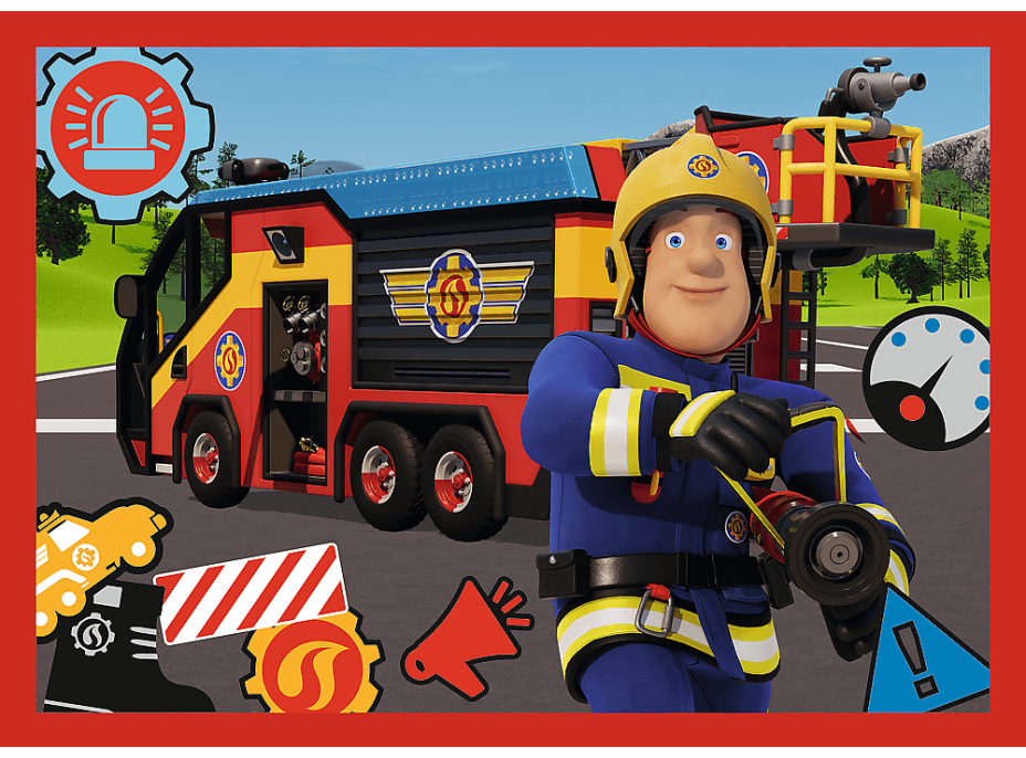 TREFL Puzzle Požárník Sam: Dobrodružství Požárníka Sama 4v1 (12,15,20,24 dílků)