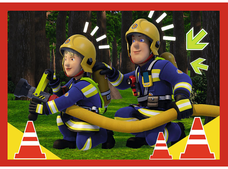 TREFL Puzzle Požárník Sam: Dobrodružství Požárníka Sama 4v1 (12,15,20,24 dílků)