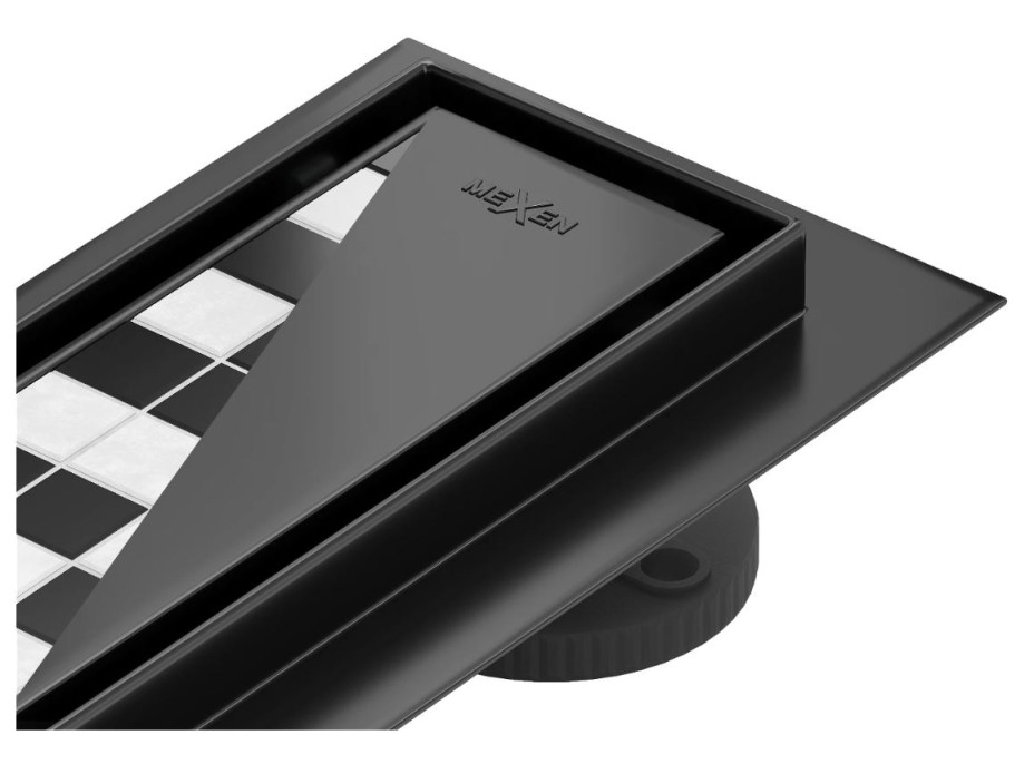 Sprchový žlab MAXMAX Mexen FLAT 2v1 - černý, 1710110 - 110 cm