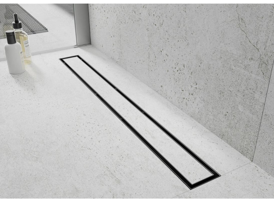 Sprchový žlab MAXMAX Mexen FLAT 2v1 - černý, 1710110 - 110 cm