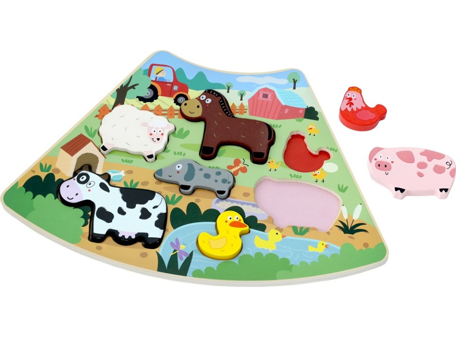 2Kids Toys Dřevěné puzzle Veselá farma propojitelné