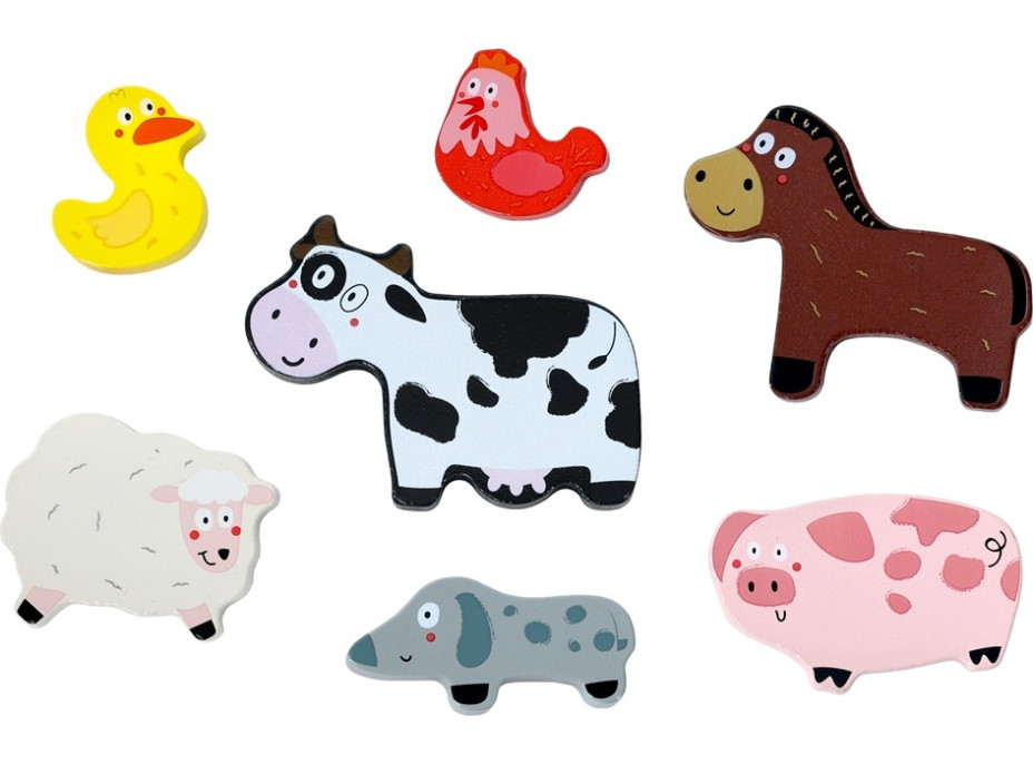2Kids Toys Dřevěné puzzle Veselá farma propojitelné