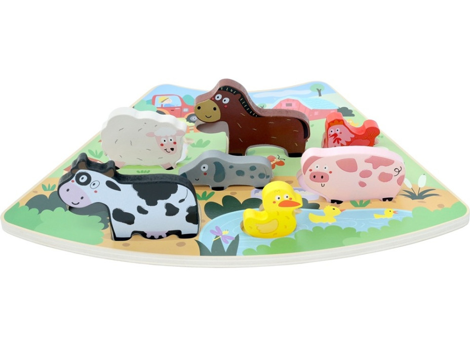 2Kids Toys Dřevěné puzzle Veselá farma propojitelné