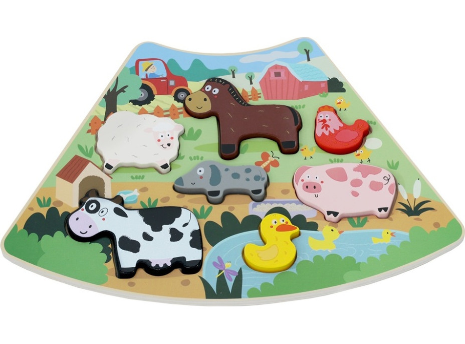 2Kids Toys Dřevěné puzzle Kruh propojitelné 6 v 1