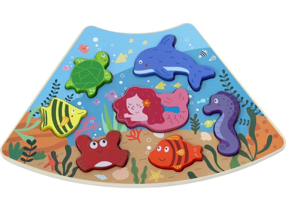 2Kids Toys Dřevěné puzzle Kruh propojitelné 6 v 1