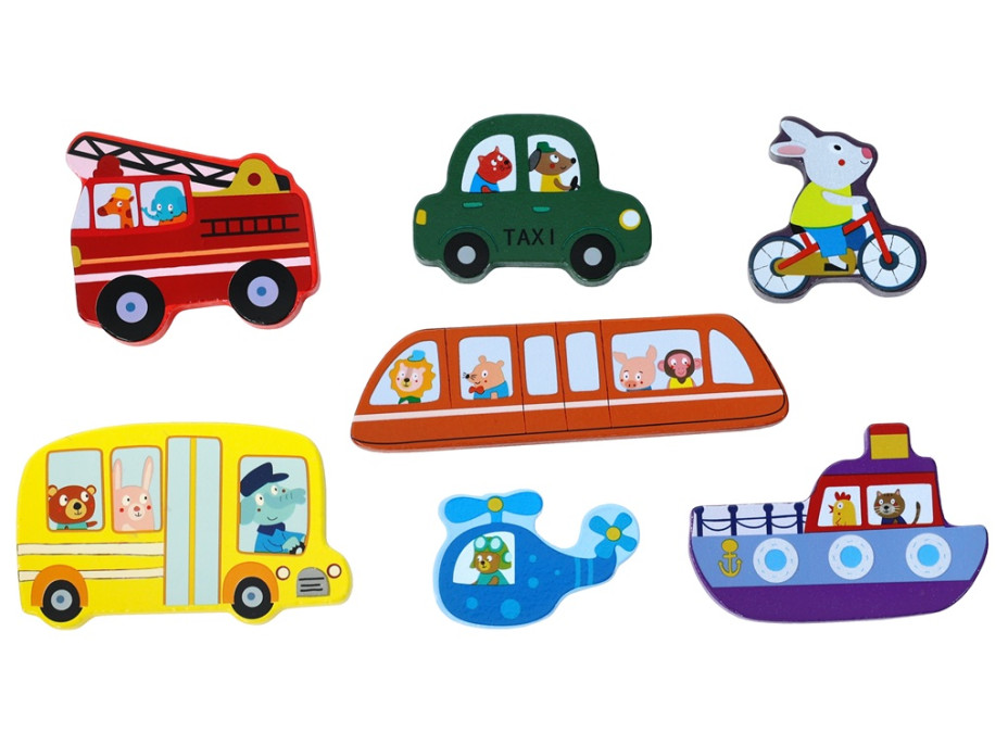 2Kids Toys Dřevěné puzzle Dopravní prostředky propojitelné