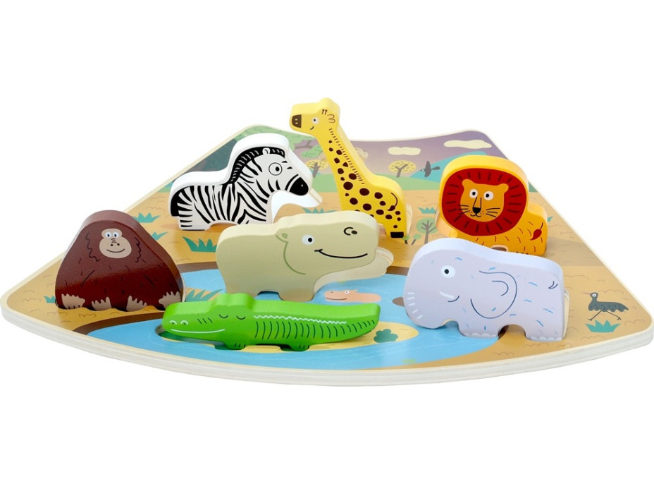 2Kids Toys Dřevěné puzzle Safari propojitelné