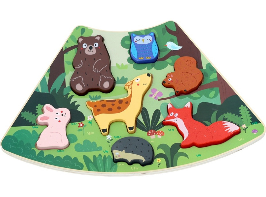 2Kids Toys Dřevěné puzzle Kruh propojitelné 6 v 1