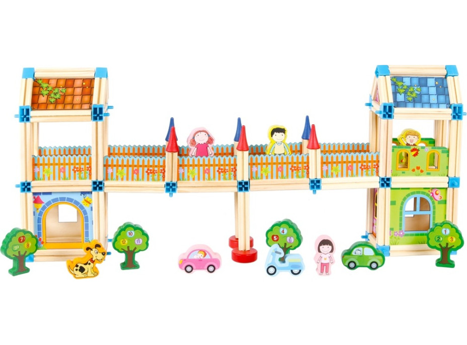 2Kids Toys Dřevěná stavebnice Zámek barevný