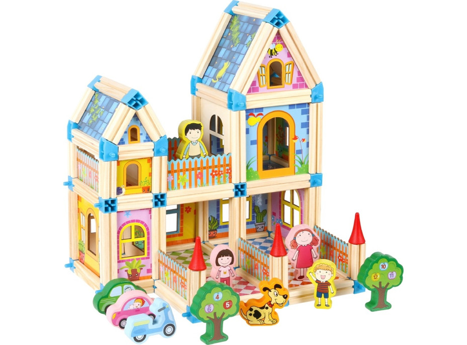 2Kids Toys Dřevěná stavebnice Zámek barevný