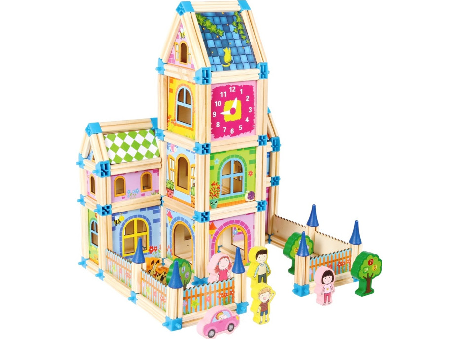 2Kids Toys Dřevěná stavebnice Zámek barevný