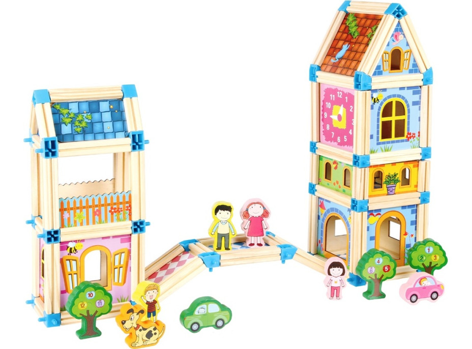 2Kids Toys Dřevěná stavebnice Zámek barevný