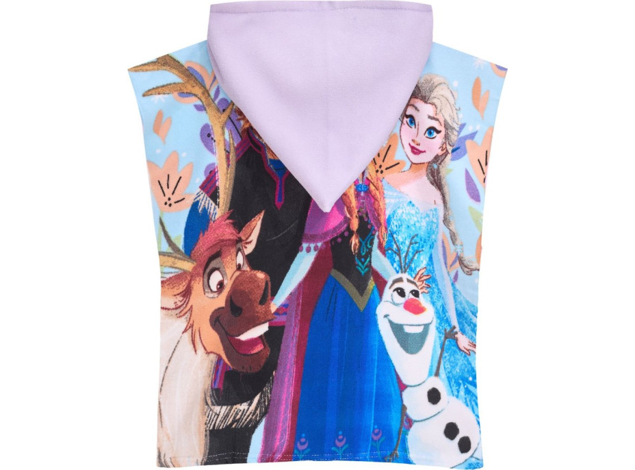 Dětská rychleschnoucí osuška s kapucí FROZEN 50x100 cm - fialová/světle modrá