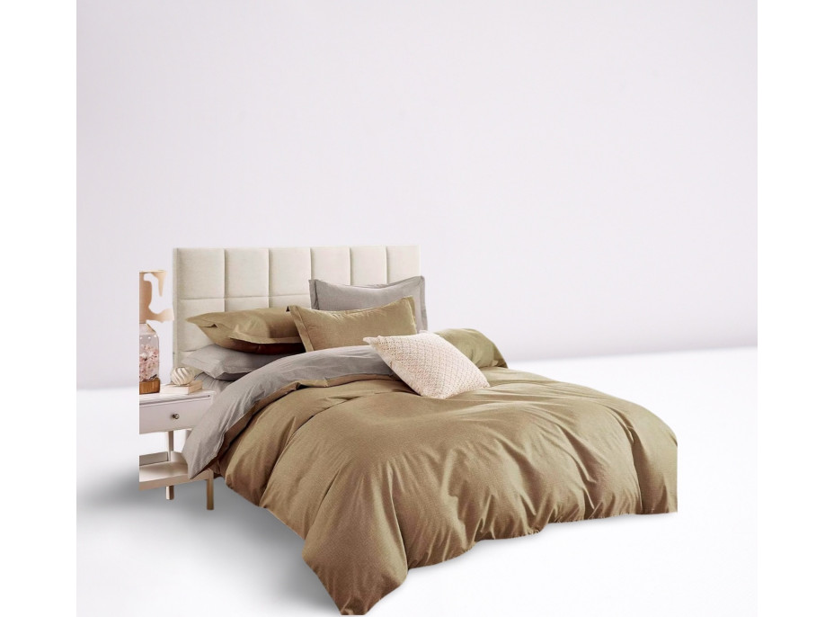 Ložní povlečení z mikrovlákna NATURAL TAUPE - 160x200 cm - šedé/béžové