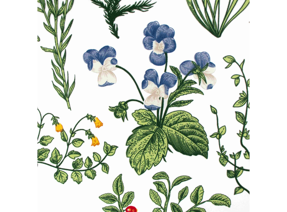 Ložní povlečení z mikrovlákna NATURAL MEADOW - 160x200 cm - bílé/světle zelené