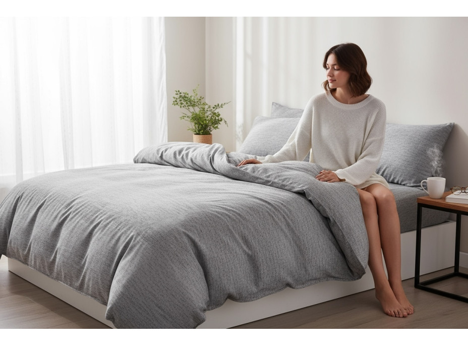 Ložní povlečení z mikrovlákna JERSEY STYLE - 160x200 cm - šedé