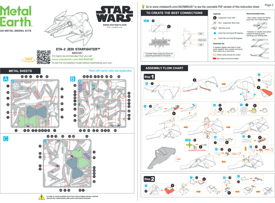 METAL EARTH 3D puzzle ETA-2 Jedi Starfighter
