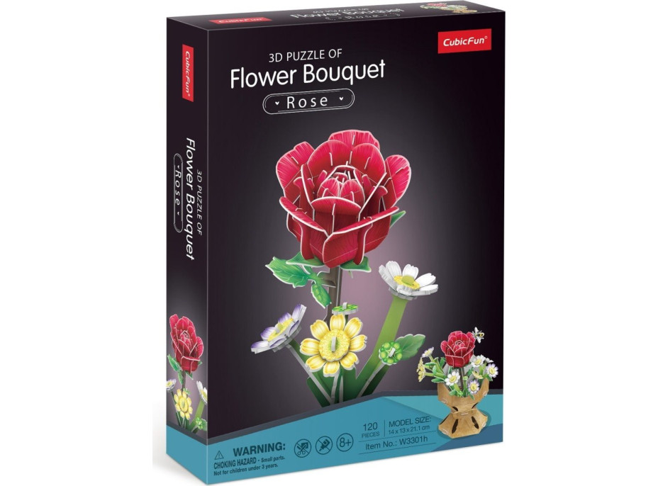 CUBICFUN 3D puzzle Kytice růže 120 dílků