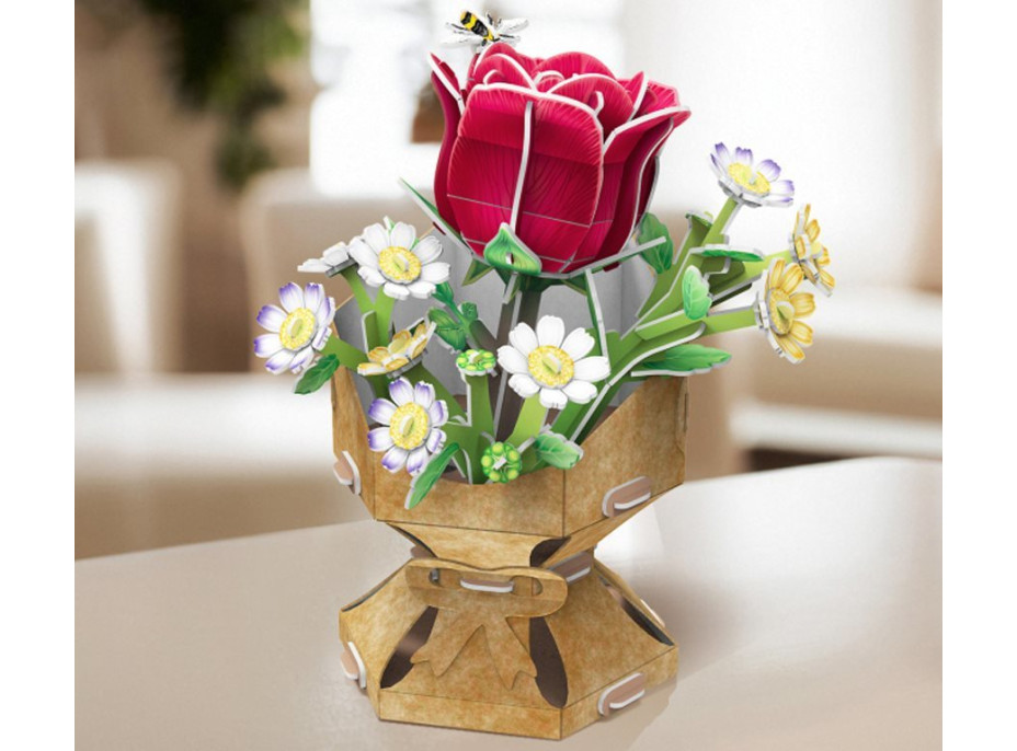 CUBICFUN 3D puzzle Kytice růže 120 dílků