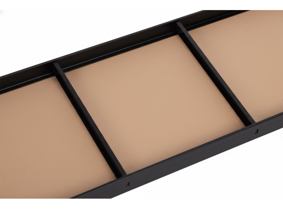 Policový regál - 5 polic - 205x120x45 cm - černý