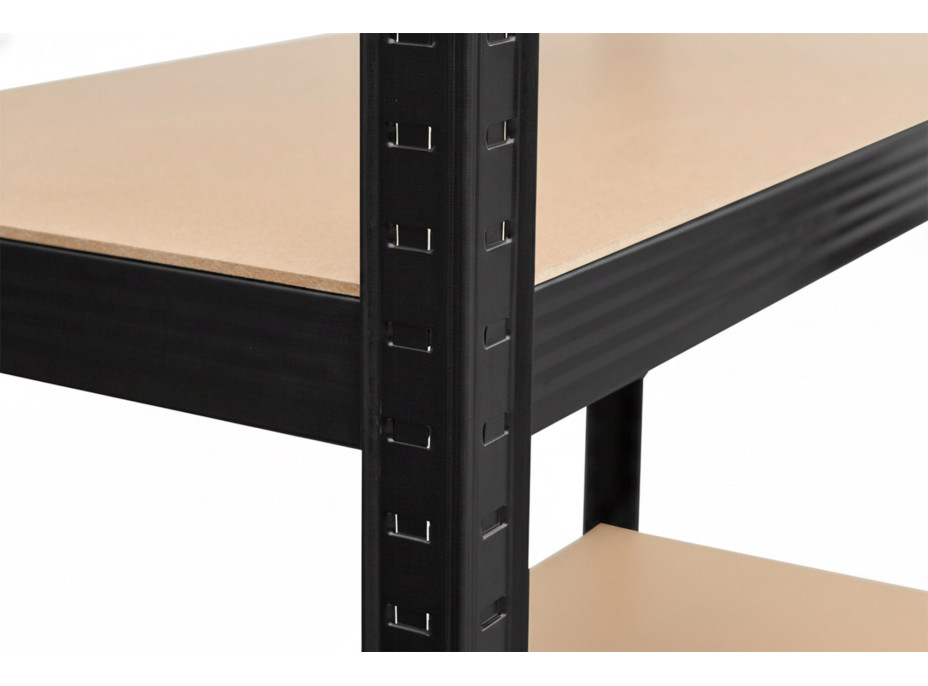 Policový regál - 5 polic - 205x120x45 cm - černý